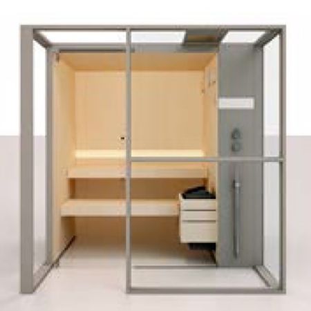 Effegibi Logica S Filo Сауна 214x250h217см, угловая DX, цвет: Soft Sand, артикул LO 21 01 0007