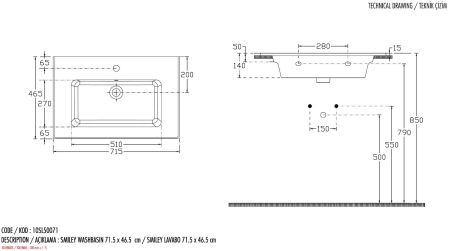 Раковина Allen Brau Fantasy 72 4.11011.20 белый глянец, артикул 4.11011.20