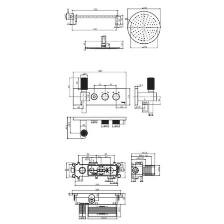 Fima Carlo Frattini Sistemi doccia Смеситель для душа, встраиваемый, на 2 выхода, цвет: хром, артикул F5979X2R252CR