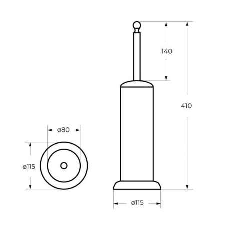 Щетка для унитаза, напольная CEZARES APHRODITE-TBP, артикул APHRODITE-TBP-01-M