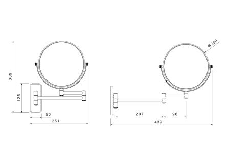 Зеркало косметическое настенное 5х AQUATEK AQ4911CR, артикул AQ4911CR
