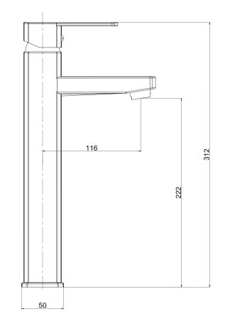 Смеситель Iceberg для раковины, высокий,  без донного клапана, артикул: IC25, артикул IC25