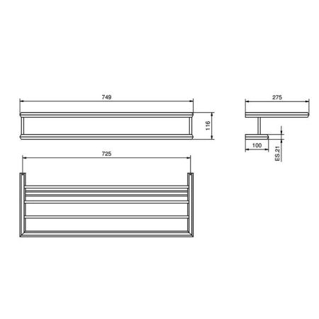 Fantini Venezia Полка 725мм с полотенцедержателем, цвет: хром, артикул 94 02 7815