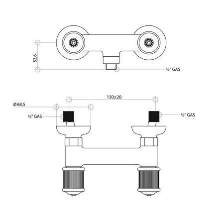 Bongio Impero Смеситель для душа, цвет хром/Blue and Red Swarovski, артикул 65523CR00