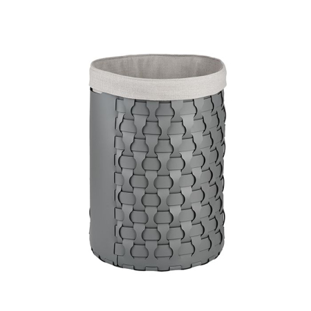 ADJ Круглая корзина для белья Dubai, D40xH57 см., цвет: серый/черный, артикул 2057.03/01