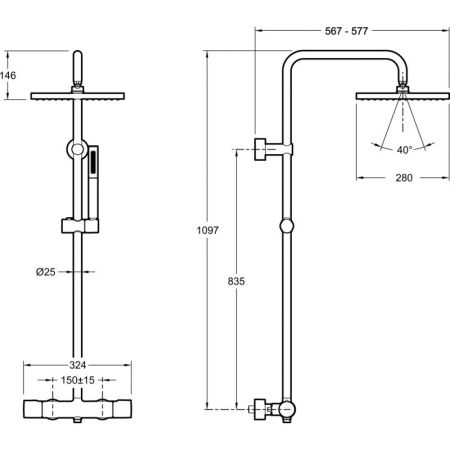 Душевая система JACOB DELAFON BRIGITTE E32850-CP (хром, латунь), шт, артикул E32850-CP