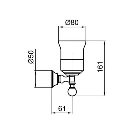 Стакан для ванной Webert Karenina KA500301017, хром/золото, артикул KA500301017