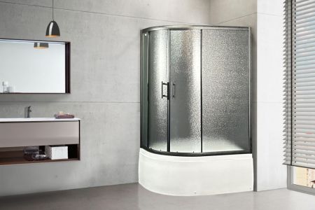 Душевой угол Royal Bath Practic RB 8120BK-C-BL (матовое) правый, артикул RB8120BK-C-BL-R-Practic