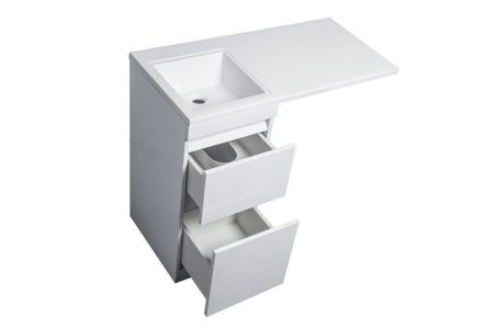 Тумба напольная "Даллас 100", Люкс белая, PLUS, ЭМАЛЬ, артикул СС-00002346