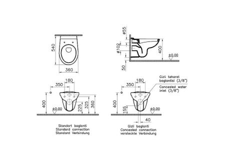 Normus унитаз подвесной, цвет белый, артикул 6855B003-0101