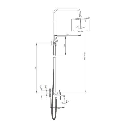 Душевая система Splenka S05.24.06, черный