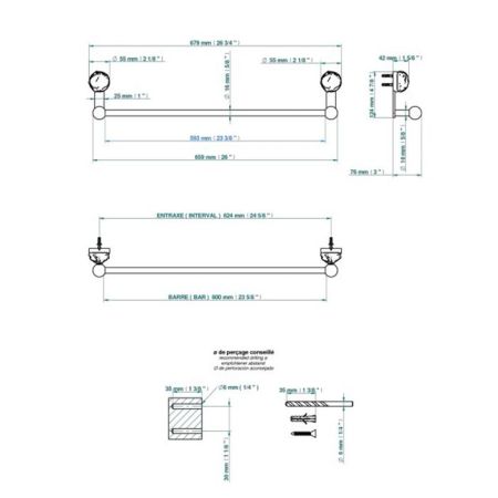 THG SUN DRAGON Полотенцедержатель 600 мм., цвет полированное золото, артикул U5D-F01-514/60