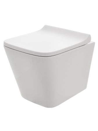 AQM2004 Унитаз подвесной с сиденьем SoftClose, технология смыва Rimless, скрытый крепеж. 490x340x350, артикул AQM2004