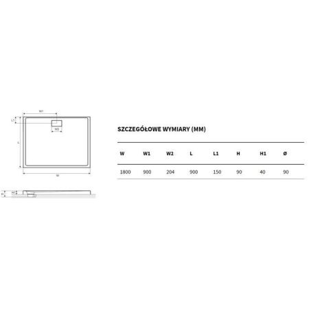 Поддон EXCELLENT Zero 180x90 (белый), артикул BREX.1203.180.090.WHN