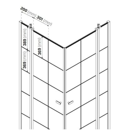 Душевое ограждение NEW TRENDY NEW SOLEO BLACK 90x90x195 K-0580 (черный), артикул K-0580