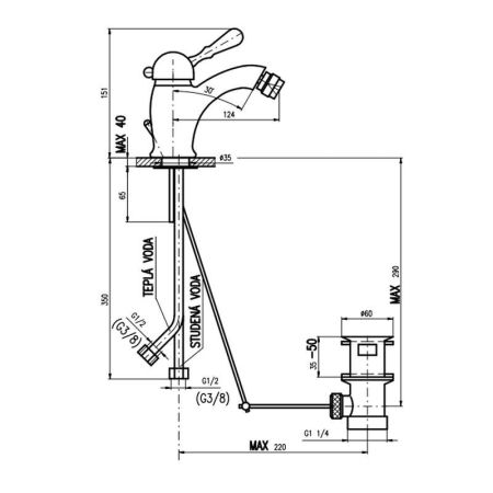 Смеситель для биде Rav Slezak LABE L445.5SM, бронза, артикул L445.5SM