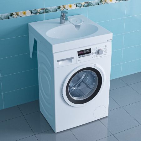 Раковина над стиральной машиной "Луна 600*90*600"  ш/в/гл с кронштейнами