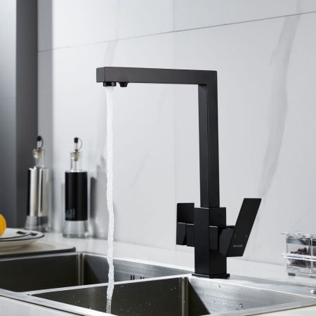 Смеситель для кухни с подключением фильтра Shevanik S148H, черный, артикул S148H