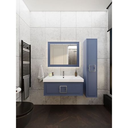 Тумба под раковину подвесная La Fenice Cubo FNC-01-CUB-BG-100, синяя, артикул FNC-01-CUB-BG-100