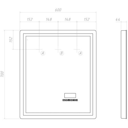 Зеркало VIGO Geometry Media voice 600, артикул 044