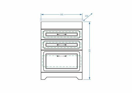 Тумба "Кармела 60", 3 ящ., ольха белая, Сомо 60, артикул SP-00000177