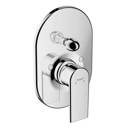 Смеситель для душа, Hansgrohe, Vernis Shape, тип открывания воды-рычажный, тип регулирования воды-керамический картридж, тип установки-встраиваемый , отверстия для монтажа-2, материал ручки-металл, цвет ручки-в цвет смесителя, внутренняя часть-необходимо , артикул 71458000