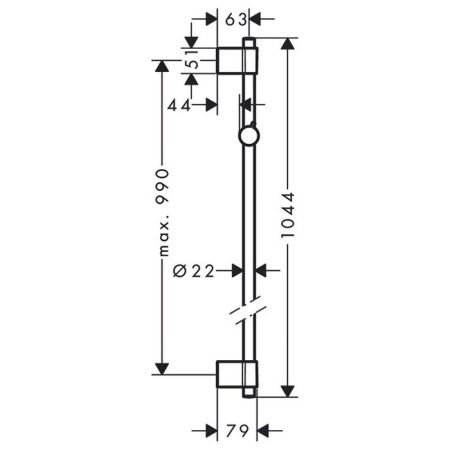 HG Штанга для душа Unica' Varia 1,05 м, цвет: хром HG Штанга для душа Unica' Varia 1,05 м, цвет: хром