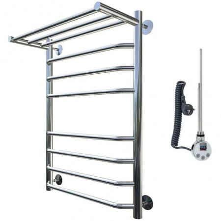 Электрический полотенцесушитель Тругор Браво 2 элТЭН 80x60 с полкой Хром