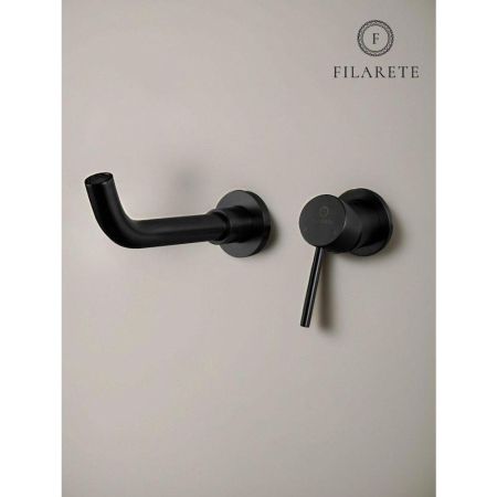 Смеситель для раковины встраиваемый FILARETE Roun FL4020BL, черный