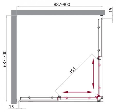 Душевой уголок BelBagno UNO-AH-2-120/80-P-Cr