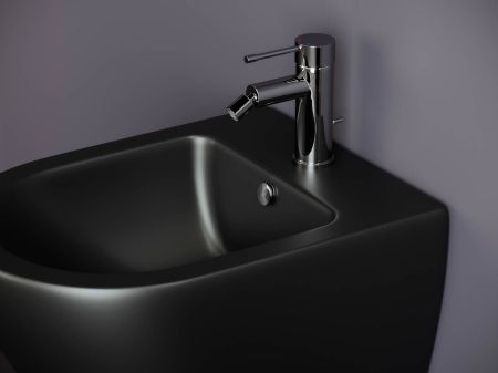 Подвесное биде Metropol, 1 отверстие под смеситель, с крепежом, черный матовый, артикул CN4003MB