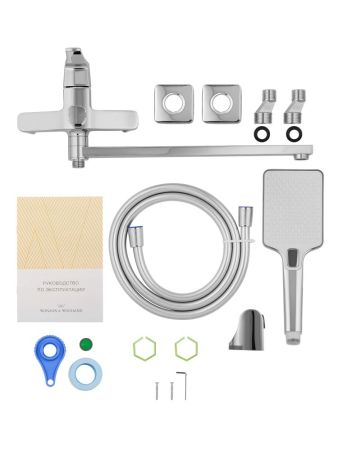 Смеситель для ванны WONZON & WOGHAND FLEX, Хром (WW-639906-CR), артикул WW-639906-CR