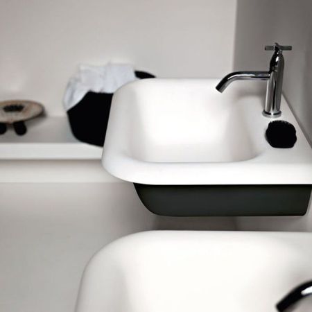 Agape Ottocento Раковина подвесная 70x50x19.6 см, 1 отв., цвет: белый/темно-серый