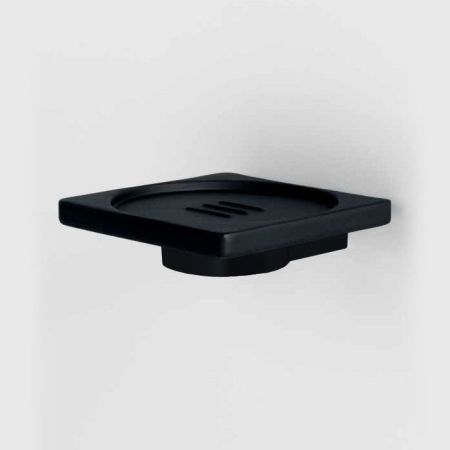 Colombo MiniQ Мыльница подвесная, цвет: чёрный матовый/черная резина, артикул B5001.NM-RNE