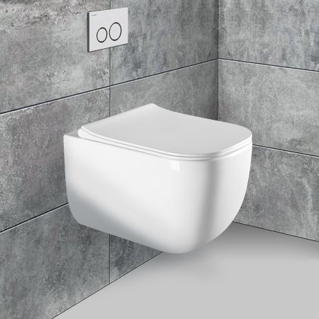 Унитаз подвесной Form VT1-35 безободковый, цвет белый, ультратонкое soft-close сиденье, артикул VT1-35