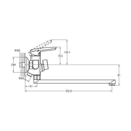 Смеситель для ванны G.Lauf LOF7-A033, хром