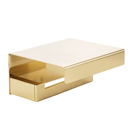 KVANT Бумагодержатель закрытый, настенный, золото, артикул 30236