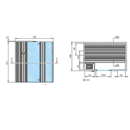 Effegibi Auki Био-Сауна 128x126xh201см, цвет: ель, артикул BI 50 30 0001