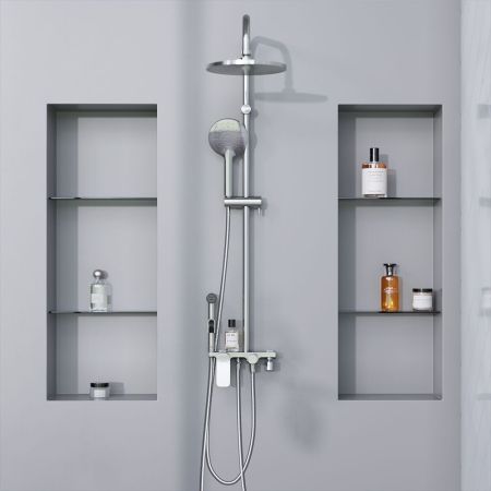 977770000 Jupiter, ДС с ванно-душевым смесителем-полкой и гиг.душем, хром, артикул 977770000