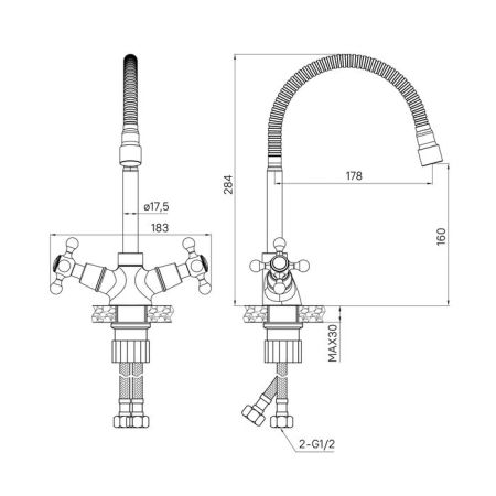 Смеситель для кухни Milardo Duplex (DUPSB0FM05), артикул DUPSB0FM05