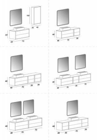 Мебель для ванной комнаты CEZARES BELLAGIO 140, артикул 54718