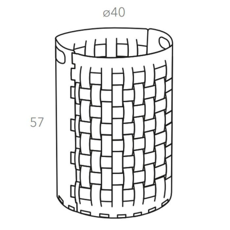 ADJ Круглая корзина для белья Bottega, D40xH57 см., цвет: серый/черный, артикул 1057.03/01