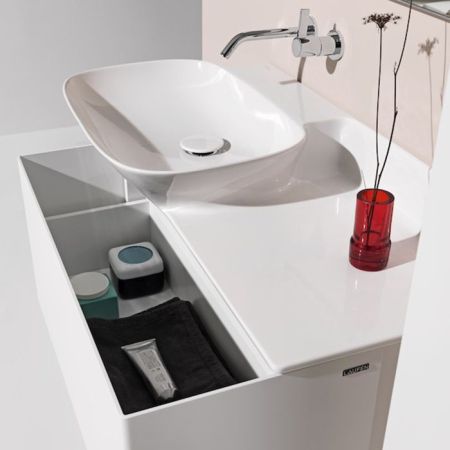 Laufen INO Раковина 900х450х120мм без отв. под смеситель, полка слева, цвет: белый