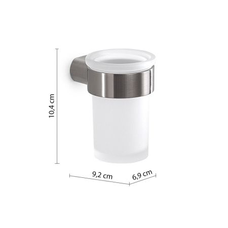 Gedy Pirenei, настенный стеклянный стакан, цвет зачищенный хром, артикул PI10(38)