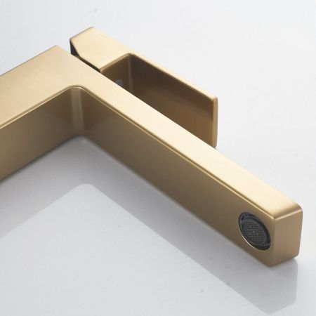 Смеситель для раковины высокий Rose R1811G-1, золотой сатин, артикул R1811G-1