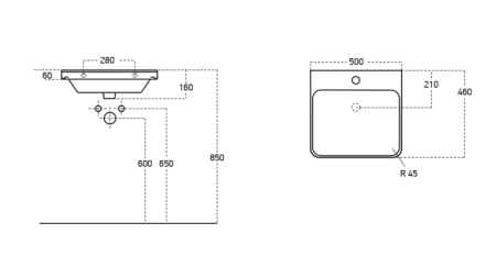 Умывальник мебельный 50 см LUXURY (для RUNN), артикул OWLB20-11050