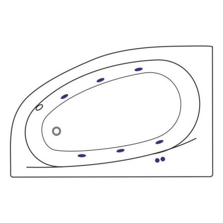 Ванна EXCELLENT Kameleon 170x110 (левая) "SOFT" (золото), артикул WAEX.KML17.SOFT.GL