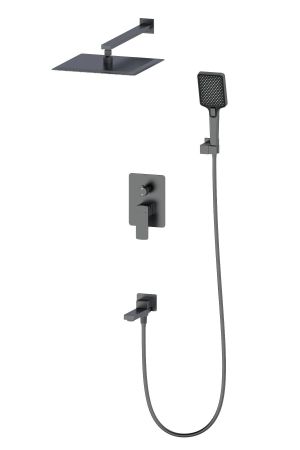 Душевая система встраиваемая WONZON & WOGHAND EDGE, Темный графит (WW-88939003-BGM), артикул WW-88939003-BGM