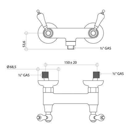 Bongio Capri Смеситель для душа, цвет золото, артикул 17523OR00