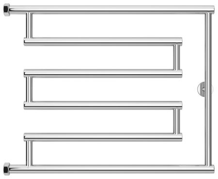 Полотенцесушитель, Сунержа, High-Tech model L+, водяной, ширина, мм-660, глубина, мм-65-80, высота, мм-528, межосевое расстояние-500, подключение-вертикальное слева/справа, мощность, Вт-314, присоединительный размер-НГ G 1", материал-нержавеющая сталь, на, артикул 00-4052-5065